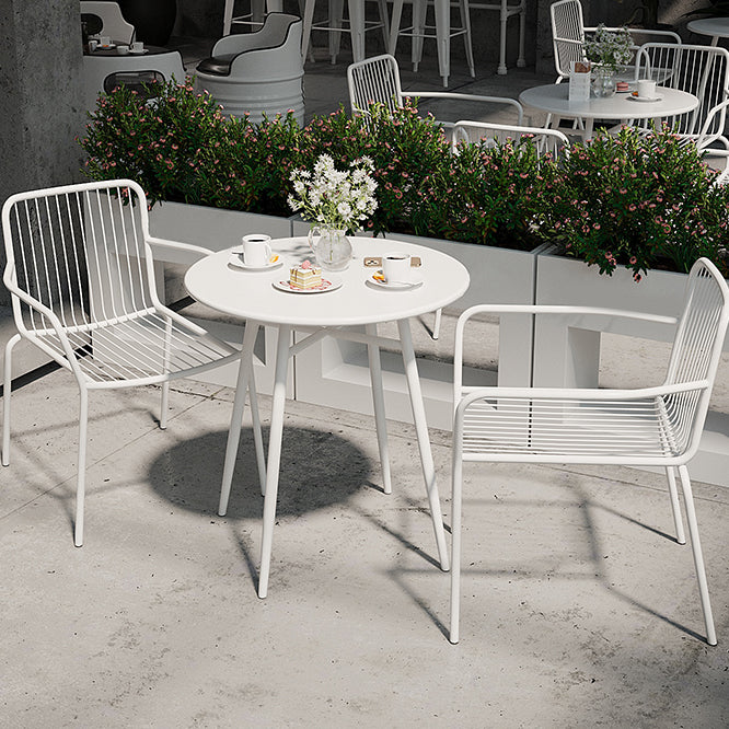 Outdoor Round Bistro Table Contemporary Iron Rust Resistant Bistro Table