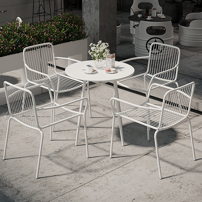 Outdoor Round Bistro Table Contemporary Iron Rust Resistant Bistro Table