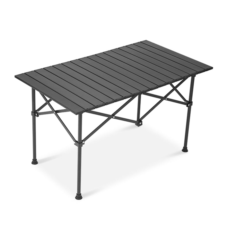 Contemporary Aluminum Camping Table Removable Folding Table in White and Black