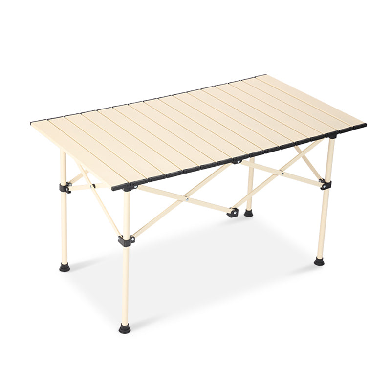 Contemporary Aluminum Camping Table Removable Folding Table in White and Black