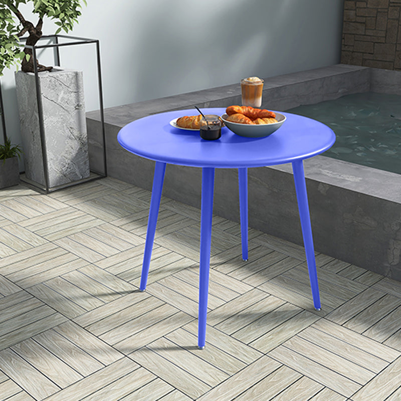 Modern Round Iron Patio Table Water Resistant and UV Resistant Bistro Table