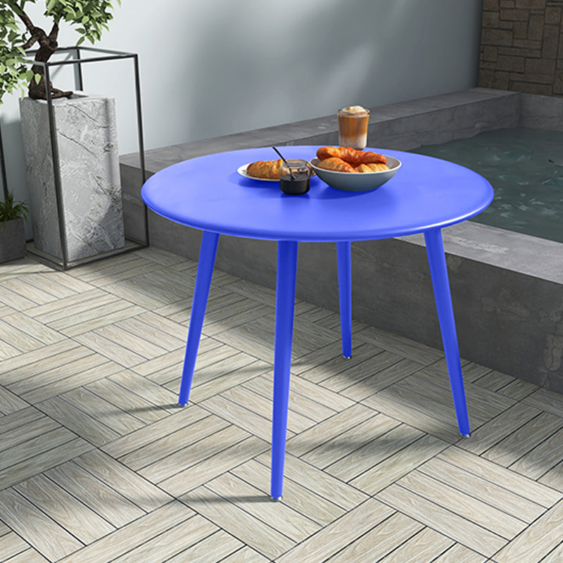 Modern Round Iron Patio Table Water Resistant and UV Resistant Bistro Table