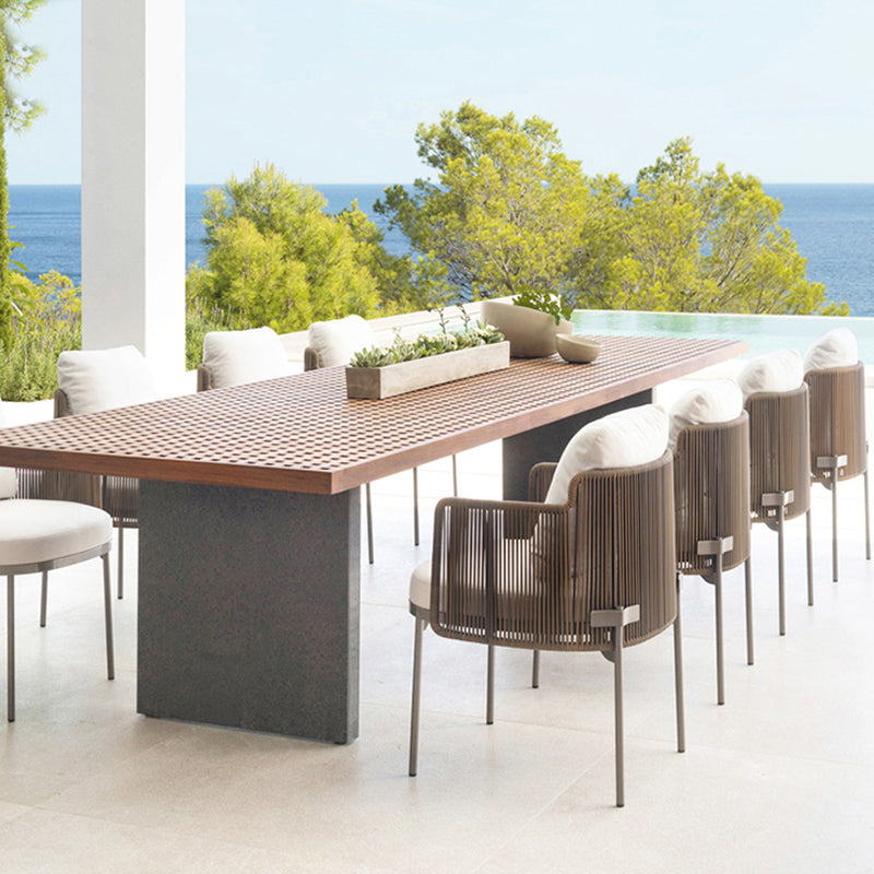 Solid Wood Top Patio Table Contemporary Rectangle Patio Table