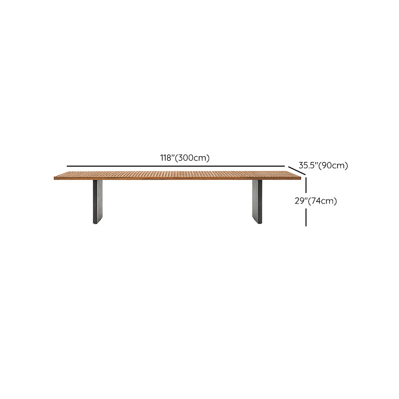 Solid Wood Top Patio Table Contemporary Rectangle Patio Table