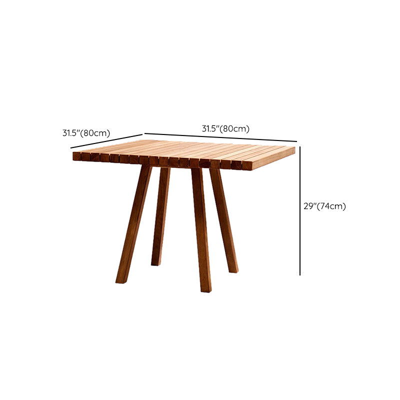 Solid Wood Top Patio Table Modern Style Rectangle Patio Table