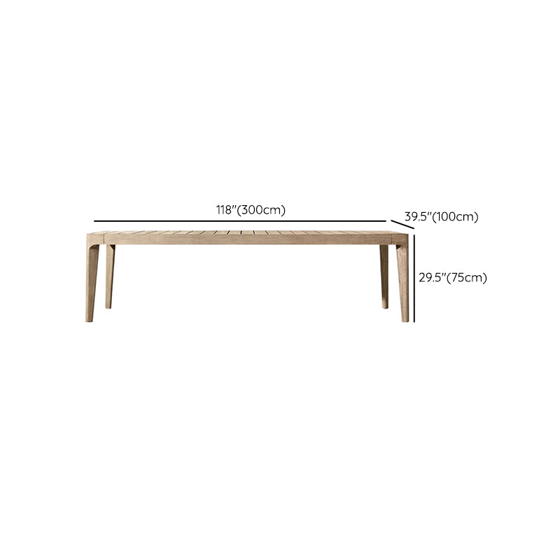 Contemporary Top Patio Table Rectangle Solid Wood Patio Table