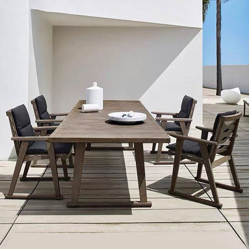 Contemporary Top Patio Table Solid Wood Rectangle Patio Table