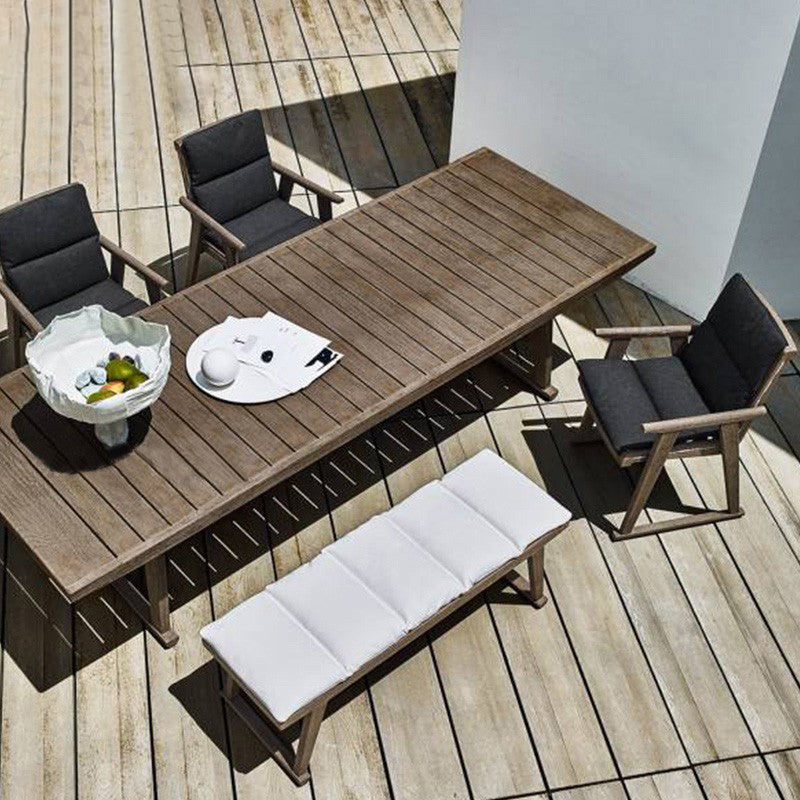 Contemporary Top Patio Table Solid Wood Rectangle Patio Table