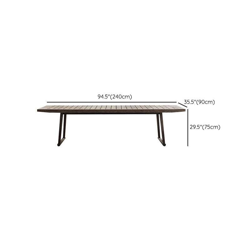 Contemporary Top Patio Table Solid Wood Rectangle Patio Table