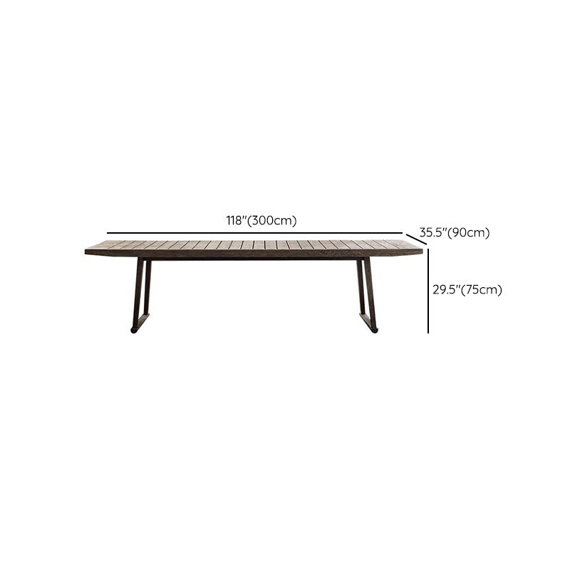 Contemporary Top Patio Table Solid Wood Rectangle Patio Table