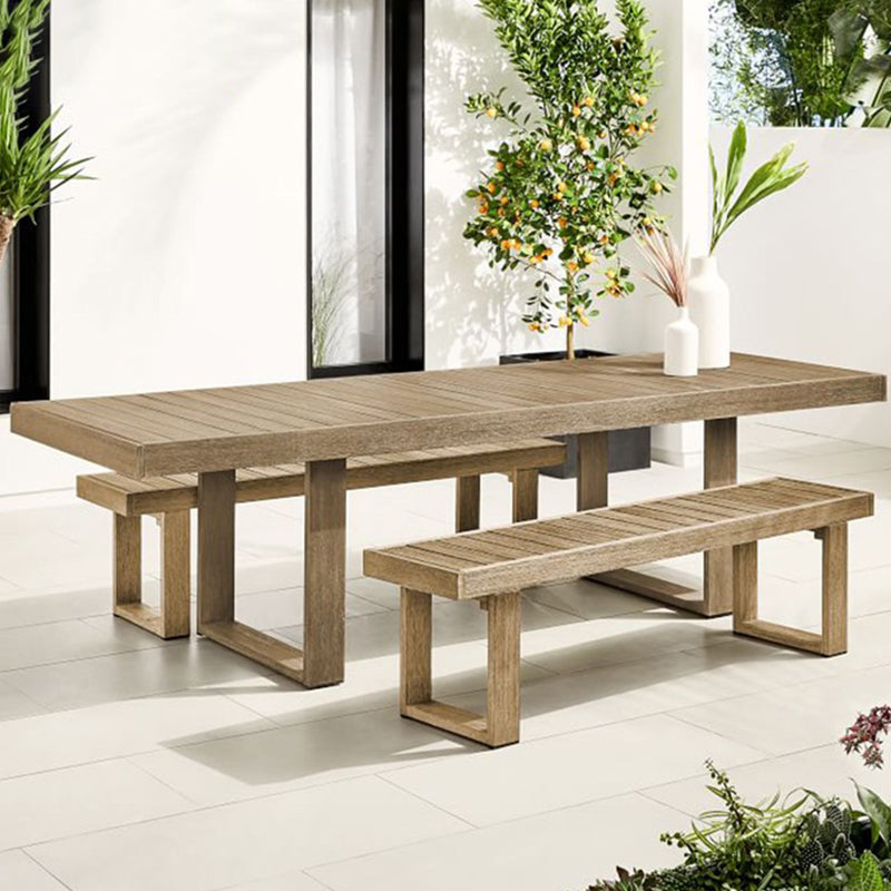 Contemporary Style Top Dining Table Solid Wood Outdoor Dining Table