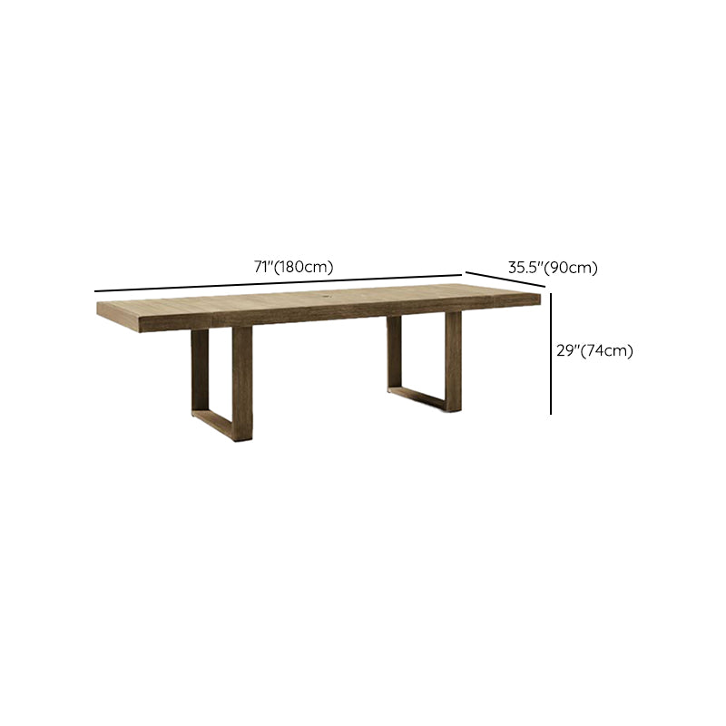 Contemporary Style Top Dining Table Solid Wood Outdoor Dining Table