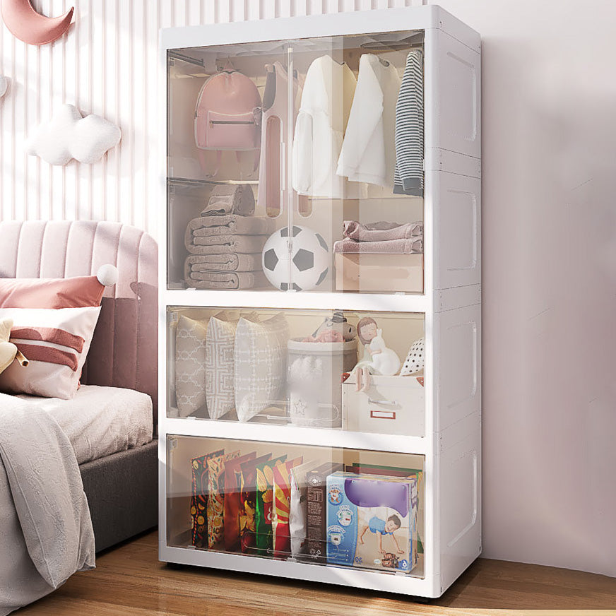 Modern Style Plastic Armoire Cloth Rod Included Youth Armoire for Home