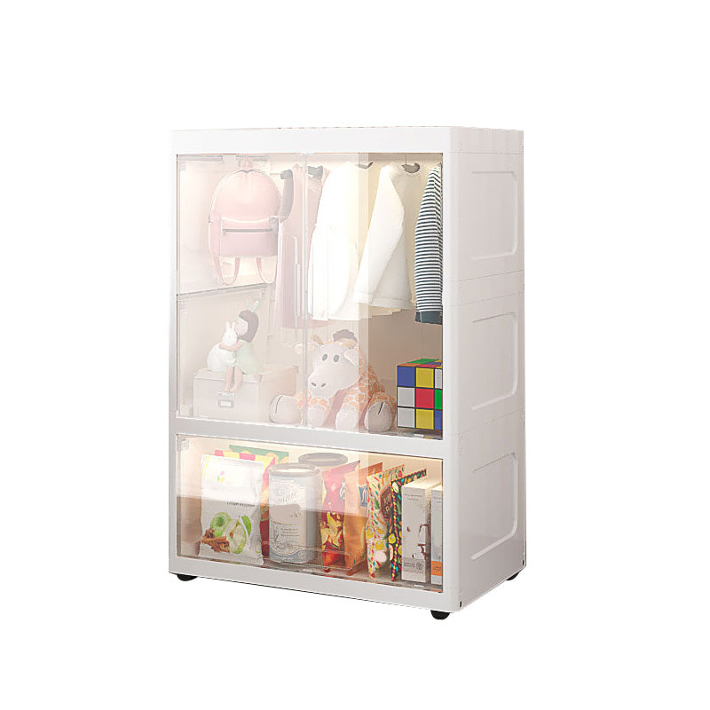 Modern Style Plastic Armoire Cloth Rod Included Youth Armoire for Home