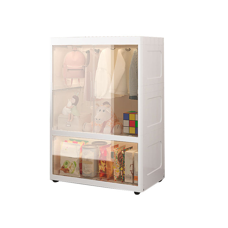 Modern Style Plastic Armoire Cloth Rod Included Youth Armoire for Home