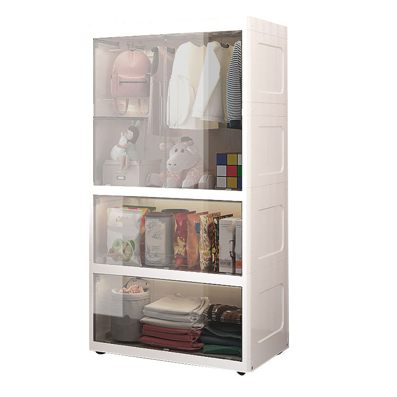 Modern Style Plastic Armoire Cloth Rod Included Youth Armoire for Home