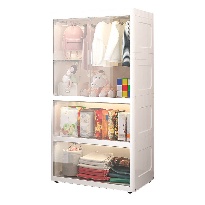 Modern Style Plastic Armoire Cloth Rod Included Youth Armoire for Home