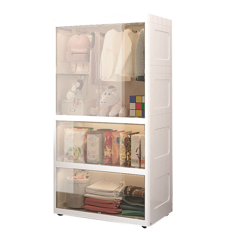 Modern Style Plastic Armoire Cloth Rod Included Youth Armoire for Home