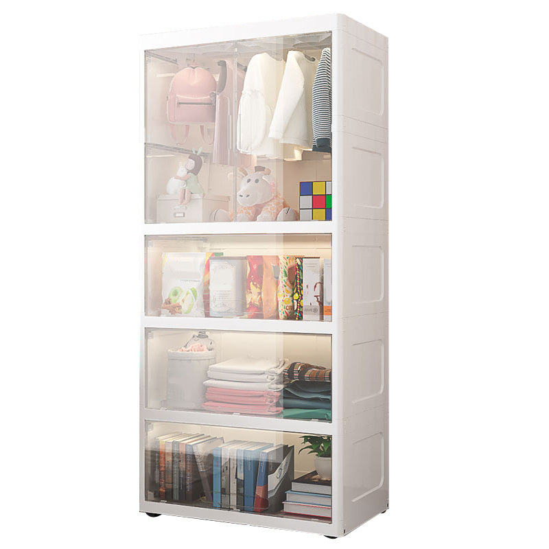 Modern Style Plastic Armoire Cloth Rod Included Youth Armoire for Home