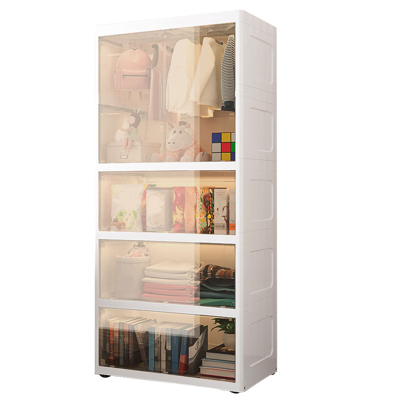 Modern Style Plastic Armoire Cloth Rod Included Youth Armoire for Home