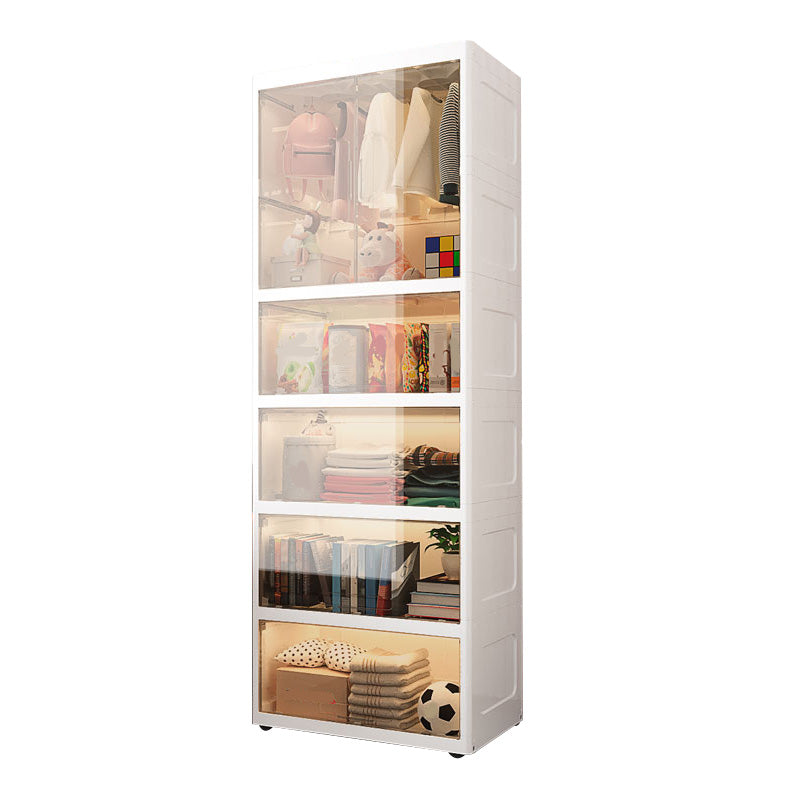 Modern Style Plastic Armoire Cloth Rod Included Youth Armoire for Home