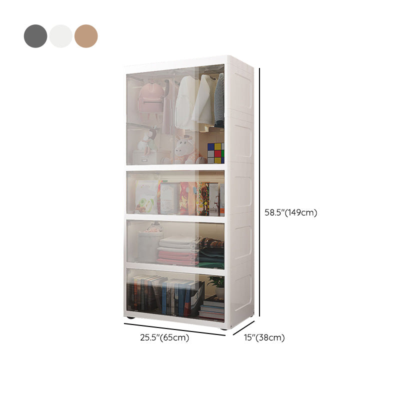 Modern Style Plastic Armoire Cloth Rod Included Youth Armoire for Home