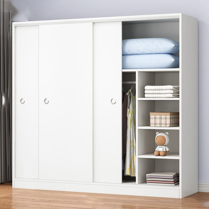 Contemporary Youth Armoire with Garment Rod Wooden Bedroom Armoire