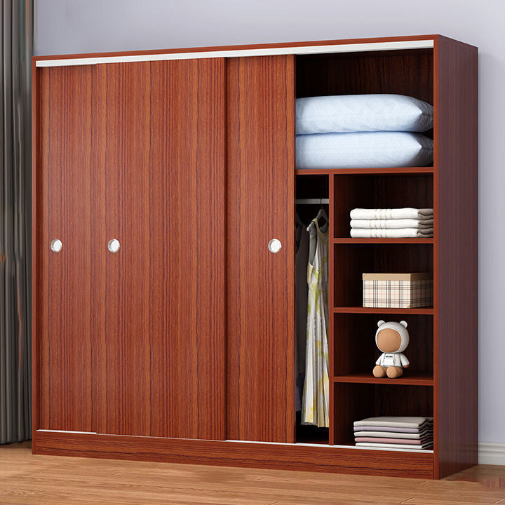 Contemporary Youth Armoire with Garment Rod Wooden Bedroom Armoire