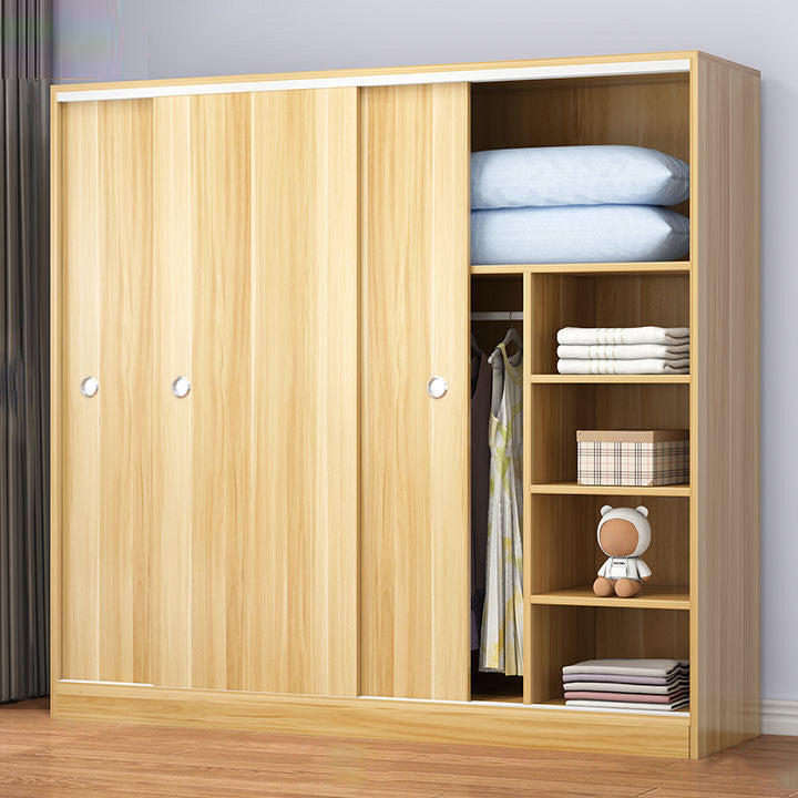 Contemporary Youth Armoire with Garment Rod Wooden Bedroom Armoire