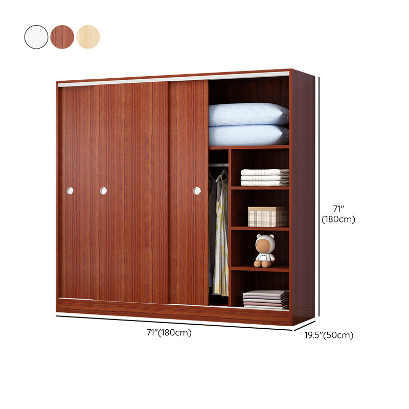 Contemporary Youth Armoire with Garment Rod Wooden Bedroom Armoire