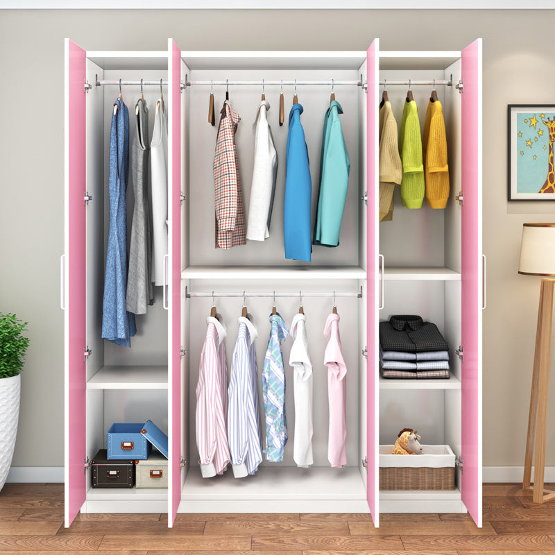 Manufactured Wood Kids Closet Modern Cloth Rod Included Kid's Wardrobe for Home