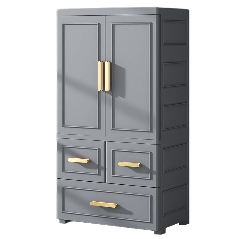 Modern Style Plastic Kids Closet Bedroom Armoire Cabinet with Door