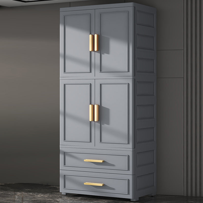 Modern Style Plastic Kids Closet Bedroom Armoire Cabinet with Door