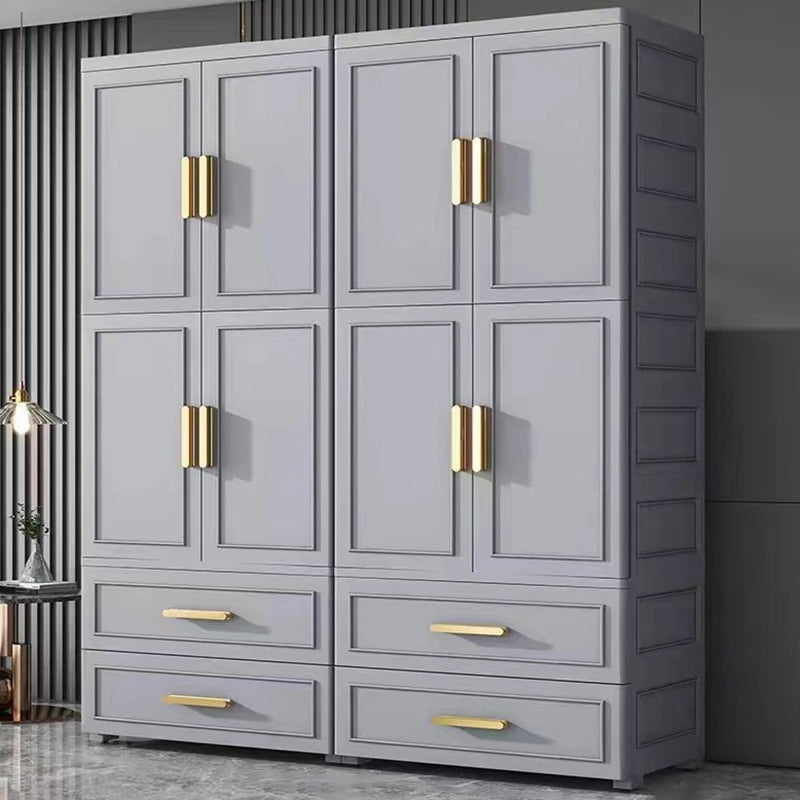 Modern Style Plastic Kids Closet Bedroom Armoire Cabinet with Door