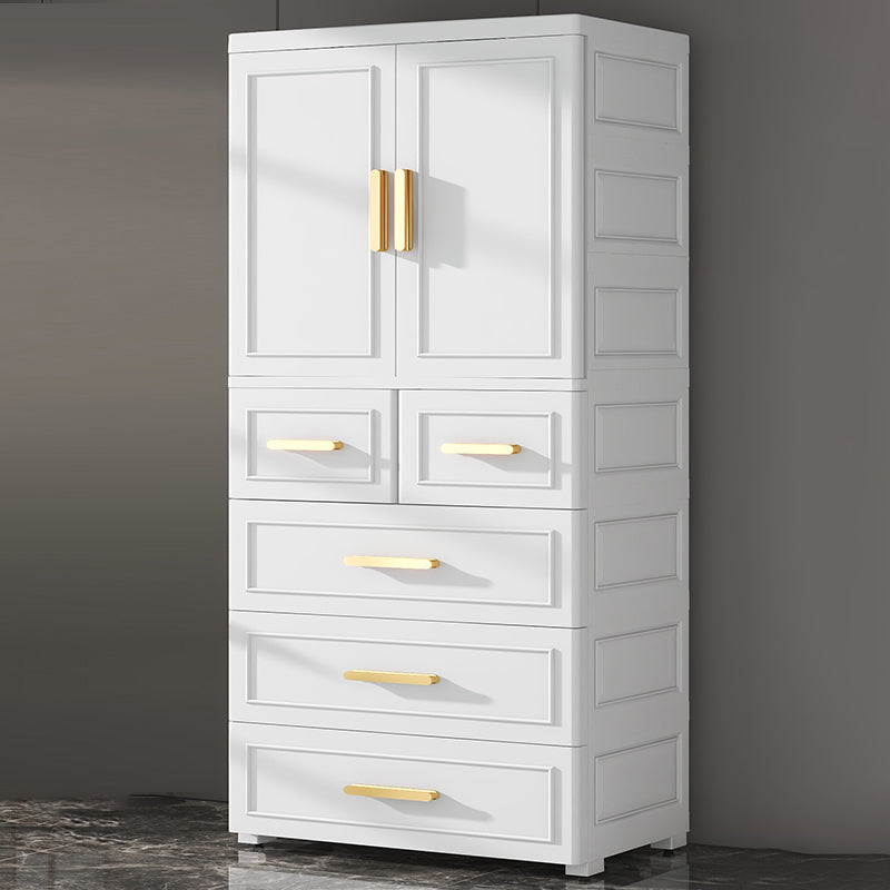 Modern Style Plastic Kids Closet Bedroom Armoire Cabinet with Door