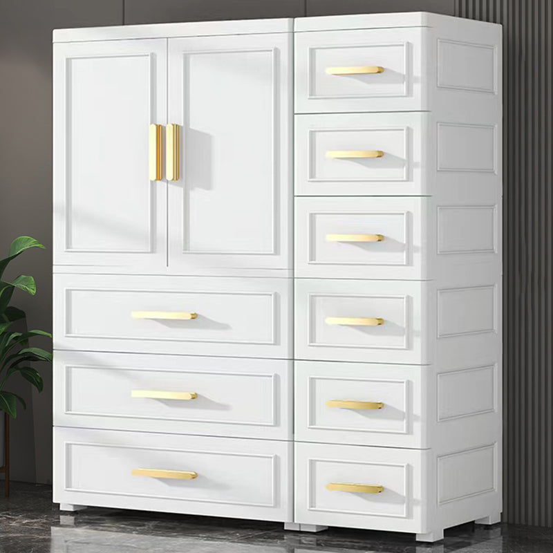 Modern Style Plastic Kids Closet Bedroom Armoire Cabinet with Door