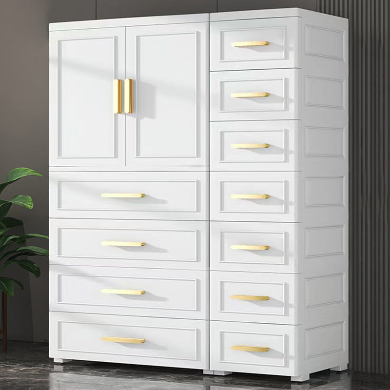 Modern Style Plastic Kids Closet Bedroom Armoire Cabinet with Door