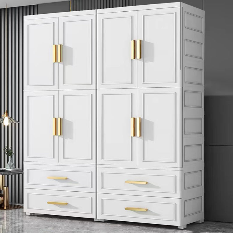 Modern Style Plastic Kids Closet Bedroom Armoire Cabinet with Door