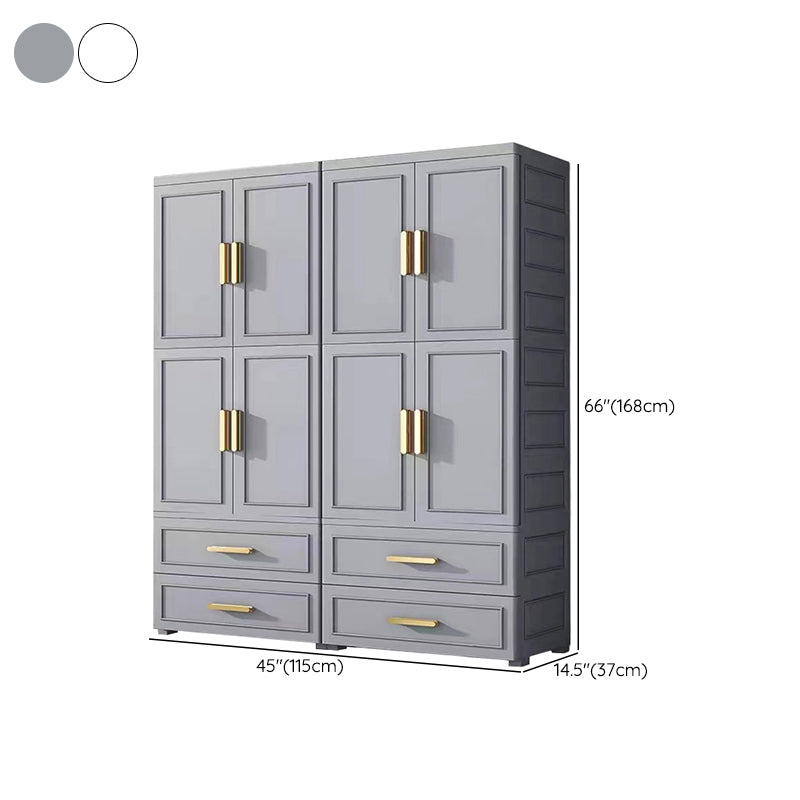 Modern Style Plastic Kids Closet Bedroom Armoire Cabinet with Door