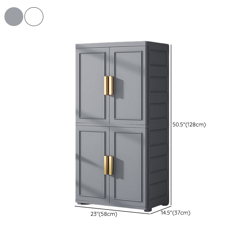 Modern Style Plastic Kids Closet Bedroom Armoire Cabinet with Door