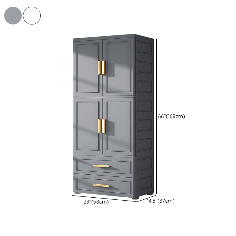 Modern Style Plastic Kids Closet Bedroom Armoire Cabinet with Door