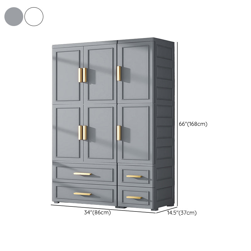 Modern Style Plastic Kids Closet Bedroom Armoire Cabinet with Door