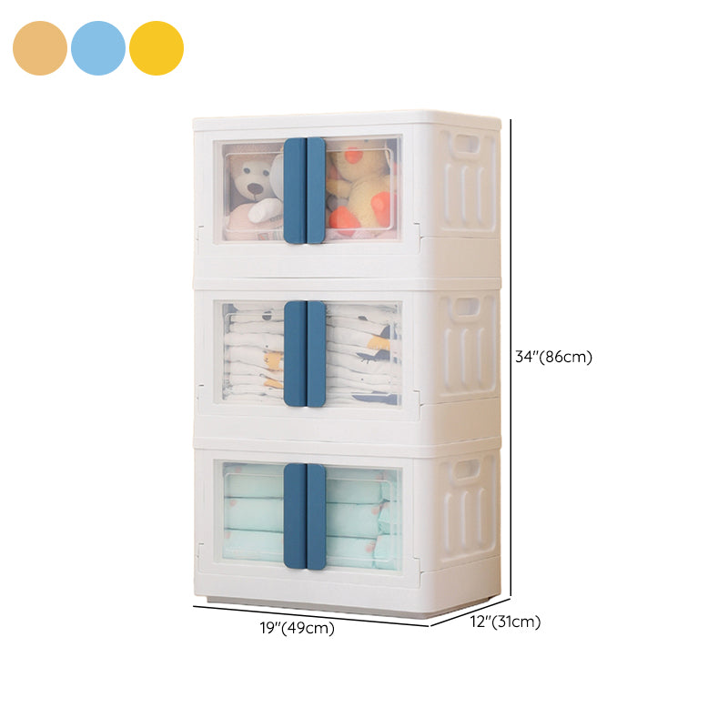 Contemporary Kids Closet Plastic Door Included Kid's Wardrobe for Bedroom