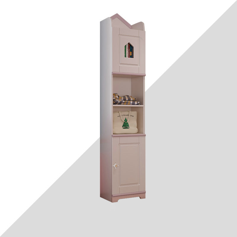 Manufactured Wood Kids Closet Contemporary Pink Wardrobe Closet with Sliding Door