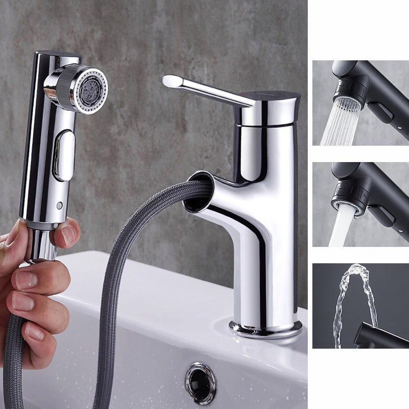 Contemporary Sink Faucet Pull-out Vessel Sink Faucet with Lever Handle