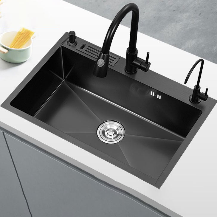 Classic Sink Stainless Steel Single Basin Kitchen Sink with Soap Dispenser