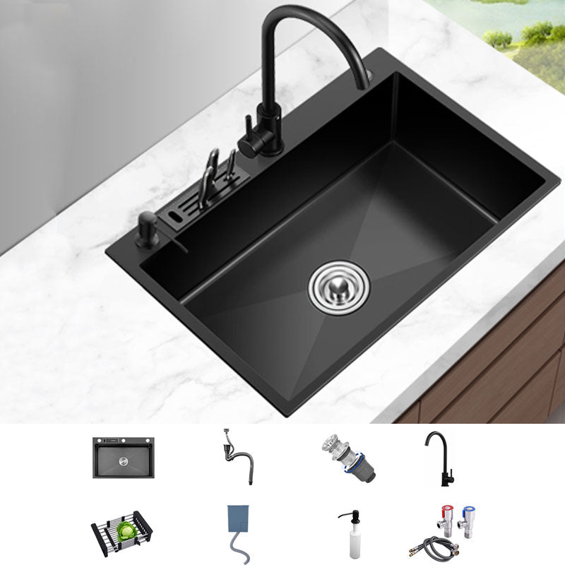 Classic Sink Stainless Steel Single Basin Kitchen Sink with Soap Dispenser