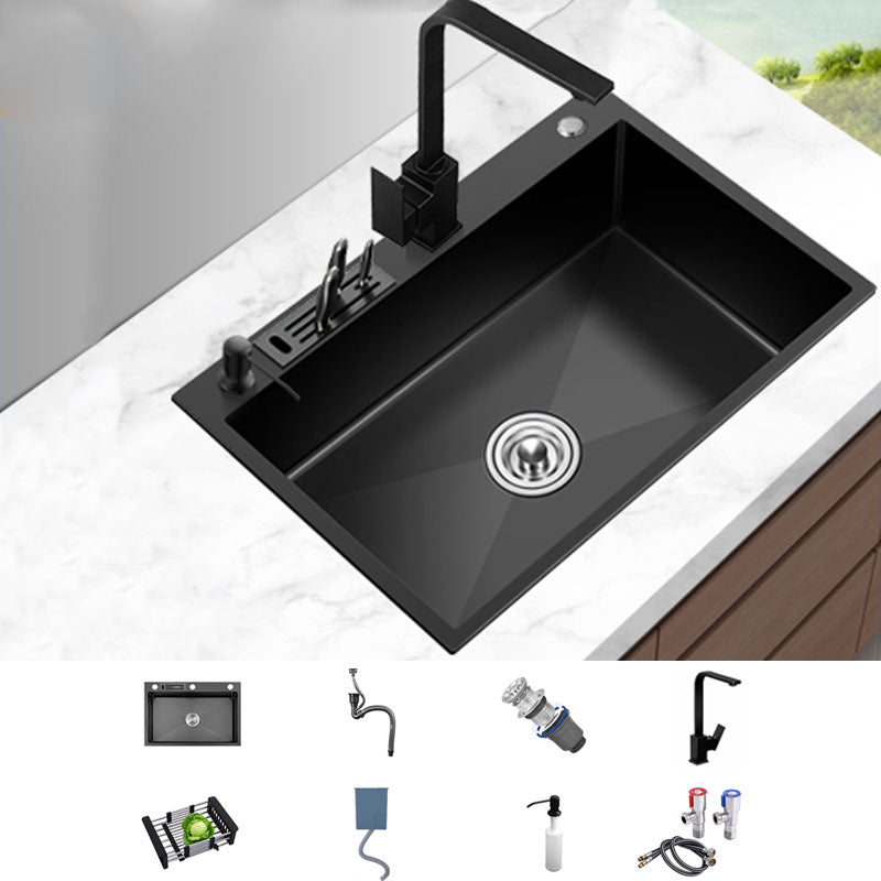 Classic Sink Stainless Steel Single Basin Kitchen Sink with Soap Dispenser