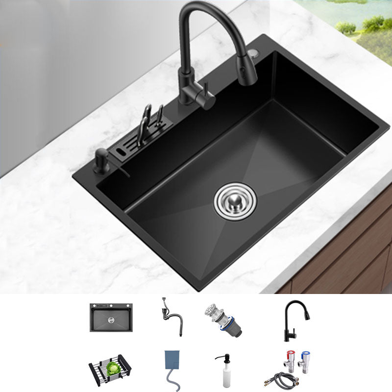 Classic Sink Stainless Steel Single Basin Kitchen Sink with Soap Dispenser