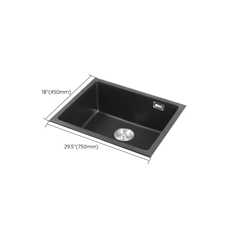 Modern Quartz Sink Black Faucet Kitchen Sink with Adjustable Tray